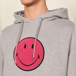Sandro Gray Hoodie with Pink Accent